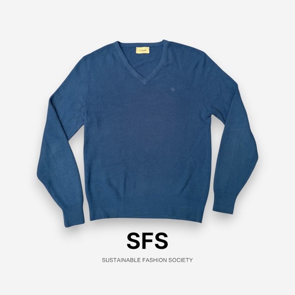Christian Dior Other - Vintage Christian Dior Monsieur V-Neck Sweater Blue Textured Knit XL USA Made
